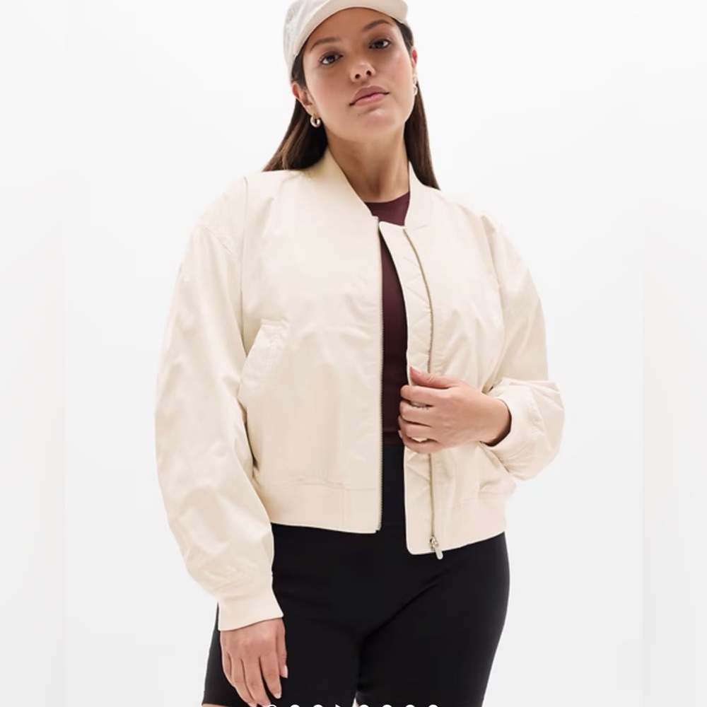 NWOT Athleta Flex Bomber Jacket- Bone $159